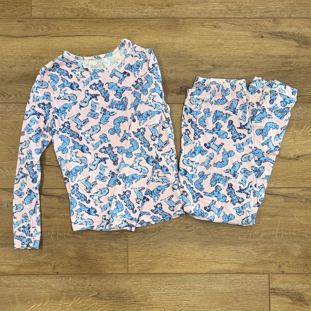 Lilly Pulitzer Pink Long-Sleeve Dog Print Pajama Set 14